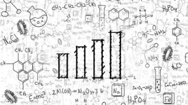 Grafiklerin matematiksel formüllere göre animasyonu. küresel iş, finans, dijital arayüz ve bağlantılar konsepti dijital olarak oluşturulmuş video.