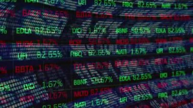 Siyah arkaplan üzerinden finansal veri işleme animasyonu. küresel iş, finans, dijital arayüz ve bağlantılar konsepti dijital olarak oluşturulmuş video.