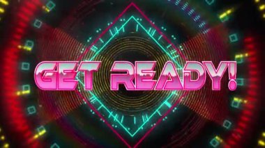 Dijital soyut alanda hazır olma animasyonu. bilgisayar, oyunlar ve teknoloji konsepti dijital olarak oluşturuldu.