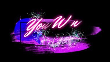 Sendeki animasyon, siyah arkaplandaki şekiller sayesinde metni kazanıyor. Video oyunu, eğlence ve dijital arayüz kavramı dijital olarak oluşturuldu.