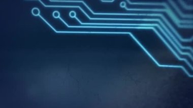 Bilgisayar devre kartı üzerinden bağlantı ağının animasyonu. bilgisayar, veri işleme ve dijital arayüz konsepti dijital olarak oluşturulmuş video.