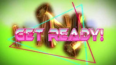 Dijital soyut uzayda bloklarla hazır olma animasyonu. bilgisayar, oyunlar ve teknoloji konsepti dijital olarak oluşturuldu.