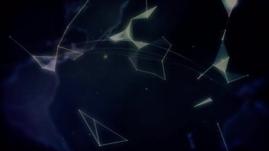 Siyah arkaplanda bağlantı ağı ve dünya animasyonu. küresel iş, bağlantılar ve dijital arayüz konsepti dijital olarak oluşturulmuş video.