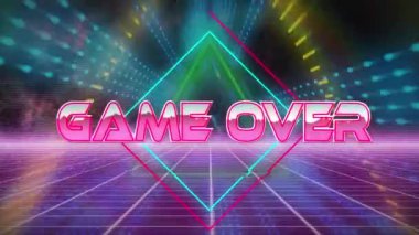 Oyunun animasyonu dijital soyut uzayda sona erdi. bilgisayar, oyunlar ve teknoloji konsepti dijital olarak oluşturuldu.