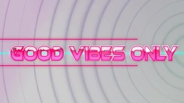 İyi titreşimlerin animasyonu sadece beyaz arkaplandaki ışık izlerinin üzerinden yazılır. Video oyunu, eğlence ve dijital arayüz kavramı dijital olarak oluşturuldu.