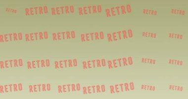 Gri arkaplan üzerinde çoklu retro metin animasyonu. parti, müzik ve eğlence konsepti dijital olarak oluşturulmuş video.