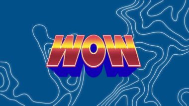 Mavi arka planda izohipsli wow animasyonu. oyun, teknoloji ve dijital arayüz kavramı dijital olarak oluşturuldu.