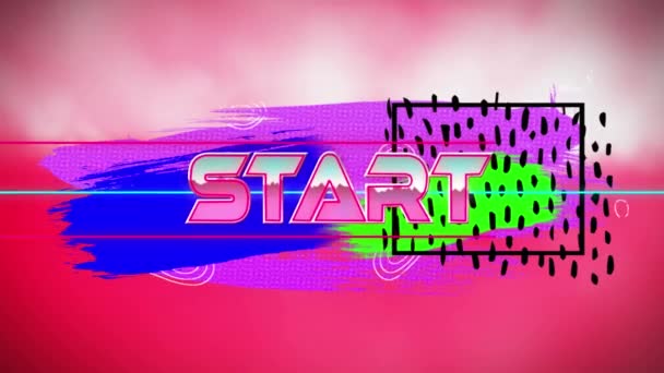 Animering Start Digital Färgglada Abstrakt Utrymme Dator Spel Och Teknik — Stockvideo