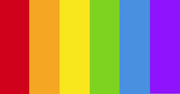 虹の背景に虹の心のアニメーション Lgbtの権利と平等の概念はデジタルで生成され — ストック動画