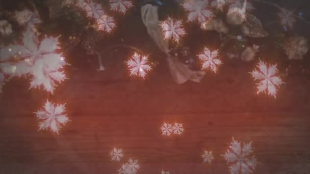 Animación Nieve Cayendo Sobre Fondo Movimiento Navidad Tradición Concepto Celebración — Vídeo de stock