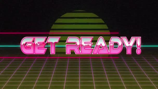 Animation Von Get Ready Digitalen Abstrakten Raum Computer Spiel Und — Stockvideo