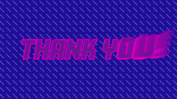 Animation Thank You Text Moving Shapes Blue Background Social Media — Stock Video