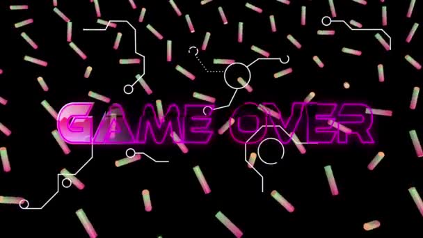 Animazione Game Piazze Rulli Colorati Sfondo Nero Computer Giochi Concetto — Video Stock