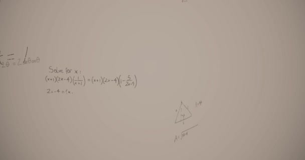 Animação Equações Matemáticas Sobre Fundo Branco Educação Global Conexões Processamento — Vídeo de Stock