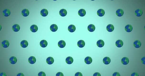 Анимирование Глобусов Движущихся Зеленом Фоне Окружающая Среда Устойчивое Развитие Экология — стоковое видео