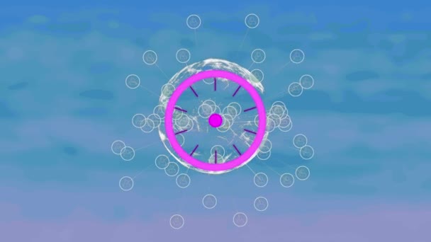 Анімація Глобусу Мережа Язків Шкалою Сканування Глобальна Мережа Єднання Технології — стокове відео