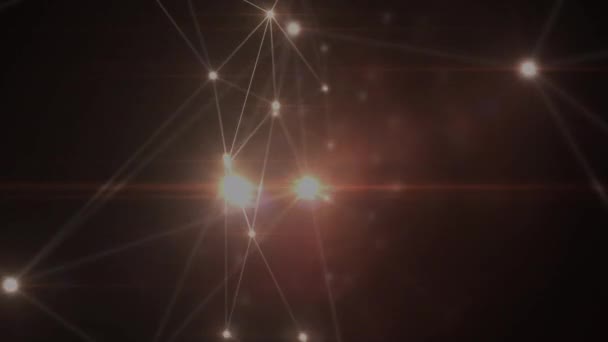 Animazione Digitale Una Rete Luminosa Connessioni Sfondo Rosso Concetto Globale — Video Stock