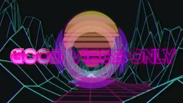 Animación Buenas Vibraciones Solo Espacio Digital Abstracto Concepto Ordenador Juegos — Vídeos de Stock