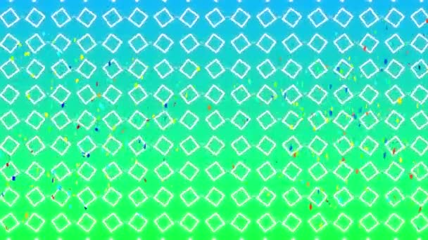 Анимация Конфетти Падающих Сине Зеленый Фон Вечеринка Празднование Концепции Цифрового — стоковое видео