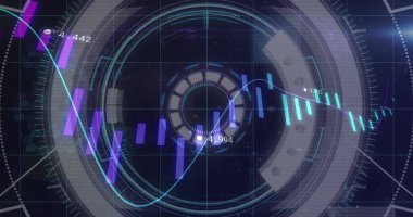 Kapsam taraması ve finansal veri işleme görüntüsü. küresel iş ve finans kavramı dijital olarak oluşturulmuş görüntü.