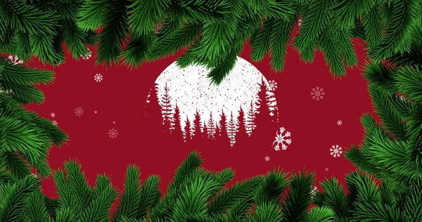 Bild Gran Grenar Över Jul Mönster Jul Tradition Och Firande — Stockfoto