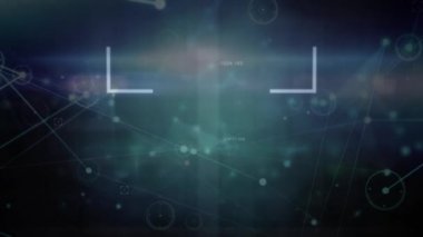 Siyah zemin üzerinde çeşitli veri işleme animasyonları. küresel ağlar, bağlantılar, veri işleme ve dijital arayüz kavramı dijital olarak oluşturulmuş video.