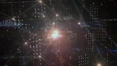 Kahverengi arka planda çeşitli veri işleme animasyonları. küresel ağlar, bağlantılar, veri işleme ve dijital arayüz kavramı dijital olarak oluşturulmuş video.