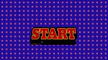 Mavi arkaplan üzerinde hareket eden şekiller üzerinde metin başlatma canlandırması. Sosyal medya ve iletişim arayüzü kavramı dijital olarak oluşturulmuş video.