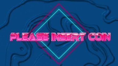 Lütfen dijital soyut boşluğa madeni para yerleştirin. bilgisayar, oyunlar ve teknoloji konsepti dijital olarak oluşturuldu.