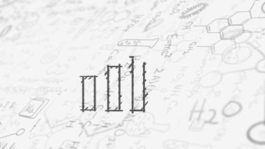 Finansal veri işleme animasyonu. küresel iş, finans, dijital arayüz ve bağlantılar konsepti dijital olarak oluşturulmuş video.