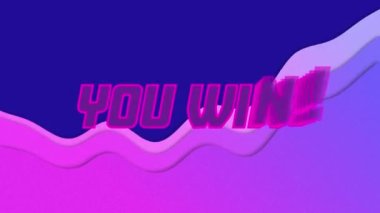 Sendeki animasyon, mavi arkaplandaki mor dalgaların üzerindeki metni kazanıyor. Sosyal medya ve iletişim arayüzü kavramı dijital olarak oluşturulmuş video.