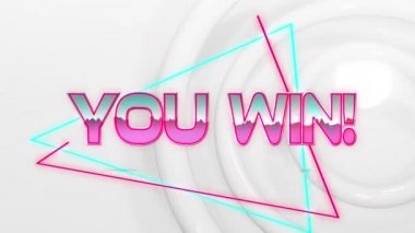 Animasyonunuz beyaz arka plandaki ışık izlerini geçerek metni kazanıyor. Video oyunu, eğlence ve dijital arayüz kavramı dijital olarak oluşturuldu.