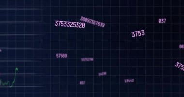 Finansal veri işleme animasyonu. küresel iş, finans, dijital arayüz ve bağlantılar konsepti dijital olarak oluşturulmuş video.