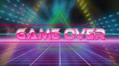 Oyunun animasyonu dijital soyut uzayda sona erdi. bilgisayar, oyunlar ve teknoloji konsepti dijital olarak oluşturuldu.