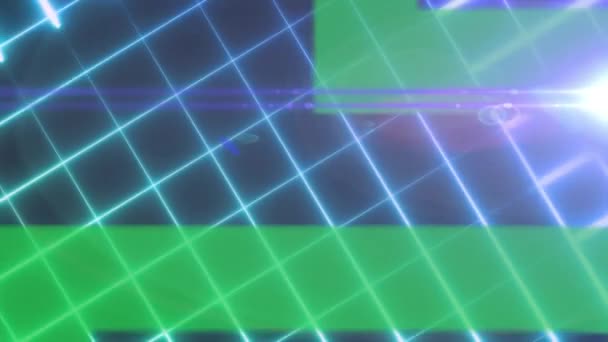 Animation Cyber Monday Text Glowing Neon Purple Green Mesh Sales — Stock Video