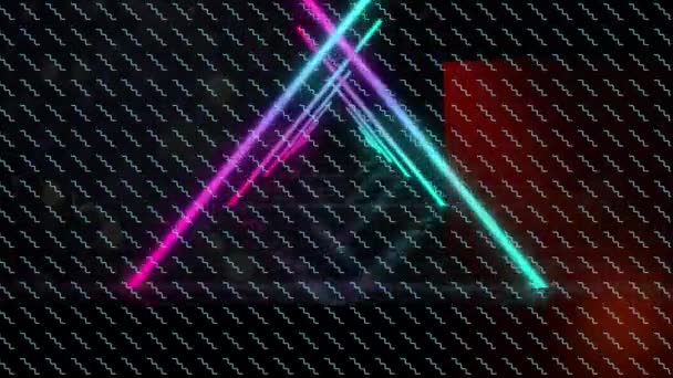 Animation Neon Shapes Black Background Video Game Entertainment ...