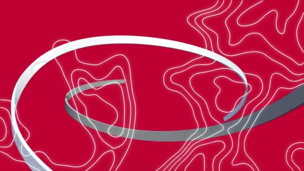 Анімація Ішемій Стрічок Червоному Тлі Концепція Кольору Руху Кінематографії Цифрове — стокове відео