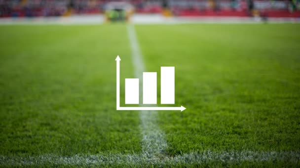 Animazione Del Grafico Statistico Sullo Stadio Sportivo Video Generato Digitalmente — Video Stock