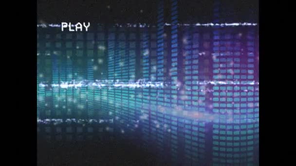 Animering Ljud Equalizer Skärmen Med Glitch Nya Eve Party Dicso — Stockvideo