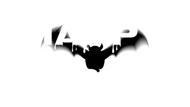 Animación Feliz Halloween Texto Sobre Murciélago Halloween Tradición Concepto Celebración — Vídeo de stock