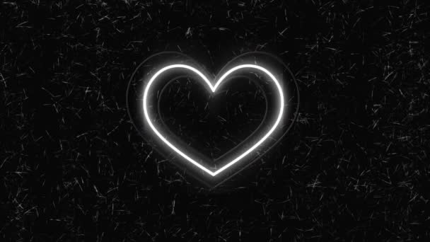 Анимация Красочных Неоновых Сердец Черном Фоне Концепция Социальных Медиа Коммуникационного — стоковое видео