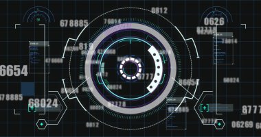 Kapsam taramasında değişen sayıların görüntüsü. küresel iş ve finans kavramı dijital olarak oluşturulmuş görüntü.