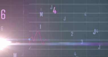 Finansal veri işleme animasyonu. küresel iş, finans, dijital arayüz ve bağlantılar konsepti dijital olarak oluşturulmuş video.