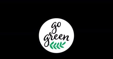 Çevreci olma ve siyah arka planda kalma animasyonu. çevre, sürdürülebilirlik, ekoloji, yenilenebilir enerji, küresel ısınma ve iklim değişikliği farkındalığı.