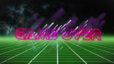 Oyunun animasyonu dijital soyut uzayda sona erdi. bilgisayar, oyunlar ve teknoloji konsepti dijital olarak oluşturuldu.