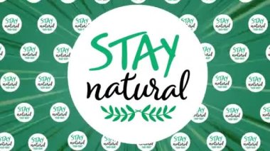 Yeşil arka planda kalan doğal yazıların animasyonu. çevre, sürdürülebilirlik, ekoloji, yenilenebilir enerji, küresel ısınma ve iklim değişikliği farkındalığı.