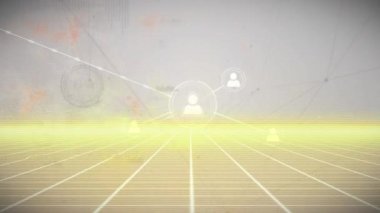 Bağlantı ağlarının canlandırılması ve beyaz arkaplan üzerinde veri işleme. küresel bağlantılar, veri işleme ve dijital arayüz konsepti dijital olarak oluşturulmuş video.