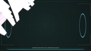 Dijital arayüz ve bağlantı ağı üzerinden teşekkür metninin animasyonu. Video oyunu, eğlence ve dijital arayüz kavramı dijital olarak oluşturuldu.