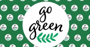 Yeşil arka planda daireler çizerek yeşile dönme animasyonu. çevre, sürdürülebilirlik, ekoloji, yenilenebilir enerji, küresel ısınma ve iklim değişikliği farkındalığı.