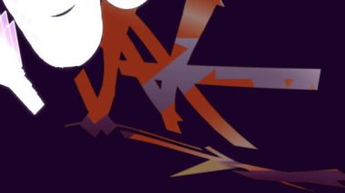 Sendeki animasyon, koyu arkaplandaki renkli hareketli grafiklerin metnini kazandı. Video oyunu, eğlence ve dijital arayüz kavramı dijital olarak oluşturuldu.